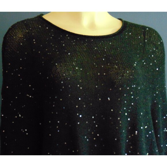 Eileen Fisher NWT Merino Wool Charcoal Gray Sequin Sweater 1X - Picture 4 of 12